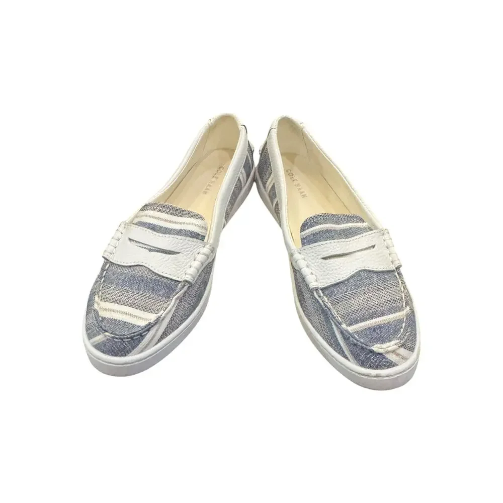 Cole Haan Nantucket W31190 Blue White Stripe Penny Loafers Women’s 7.5B